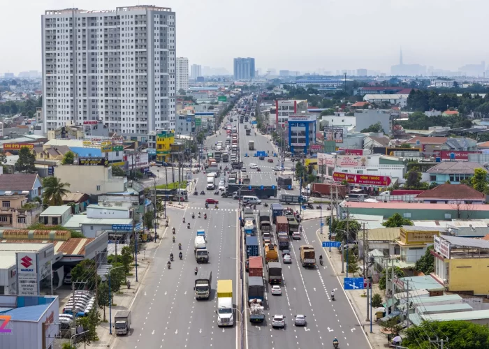 DIỆN MẠO NÚT GIAO CÓ 10 LÀN XE HIỆN ĐẠI BẬC NHẤT BÌNH DƯƠNG